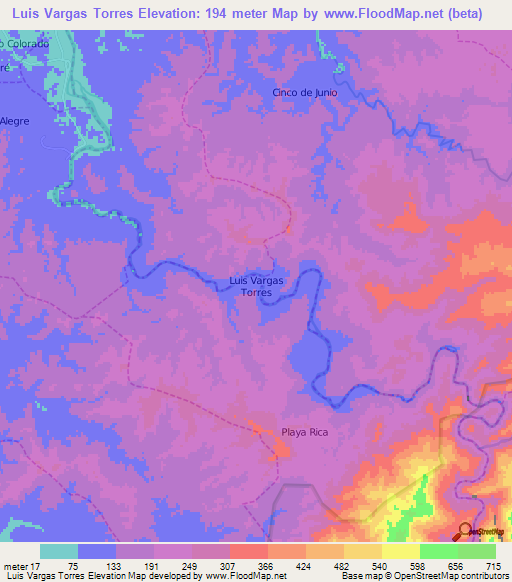 Luis Vargas Torres,Ecuador Elevation Map