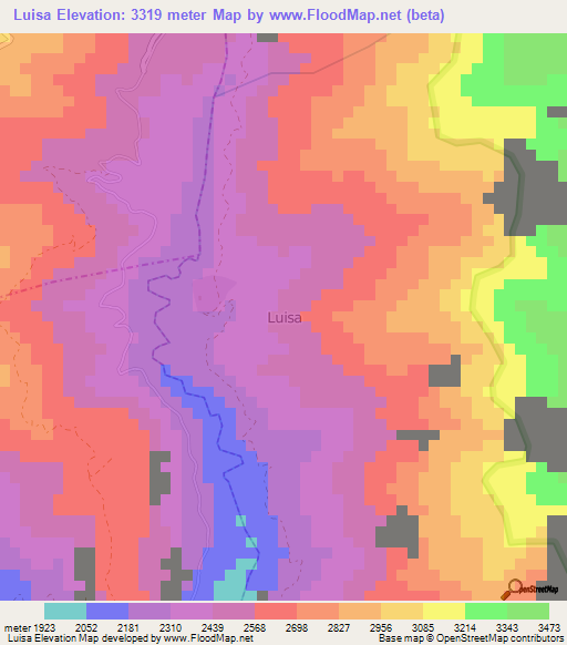 Luisa,Ecuador Elevation Map