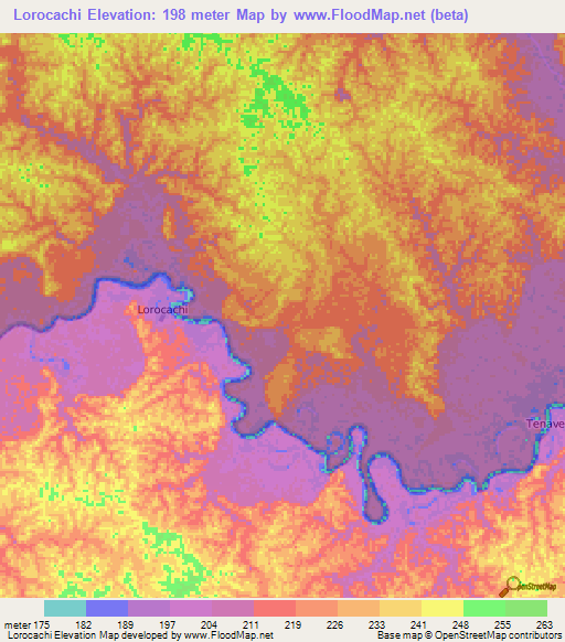 Lorocachi,Ecuador Elevation Map