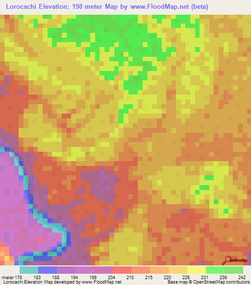 Lorocachi,Ecuador Elevation Map