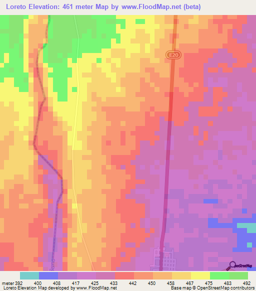 Loreto,Ecuador Elevation Map