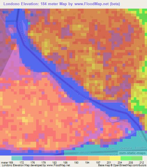 Londono,Ecuador Elevation Map