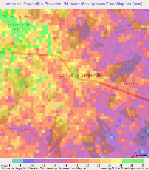 Lomas de Sargentillo,Ecuador Elevation Map