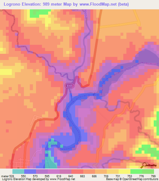 Logrono,Ecuador Elevation Map