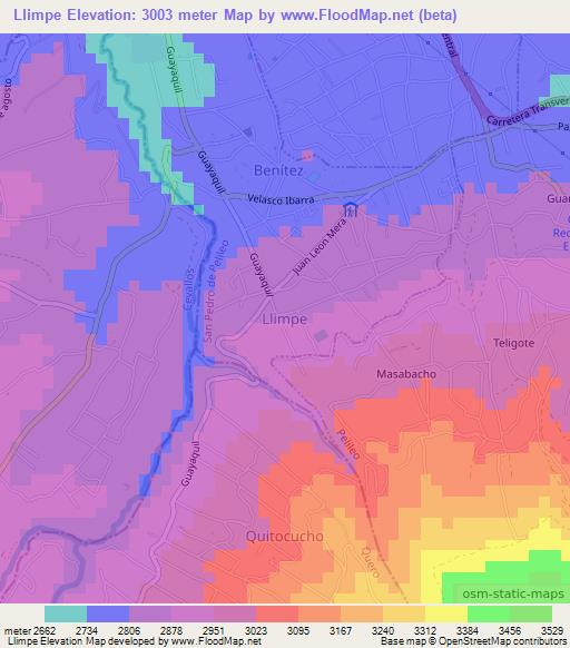Llimpe,Ecuador Elevation Map