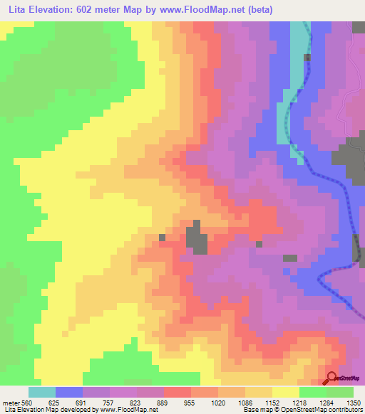 Lita,Ecuador Elevation Map