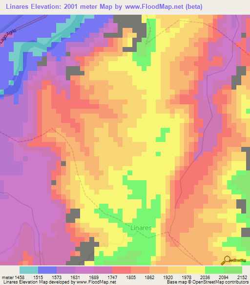 Linares,Ecuador Elevation Map