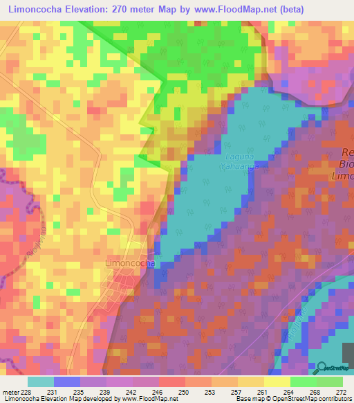 Limoncocha,Ecuador Elevation Map