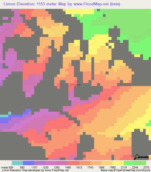 Limon,Ecuador Elevation Map