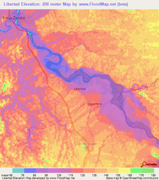 Libertad,Ecuador Elevation Map