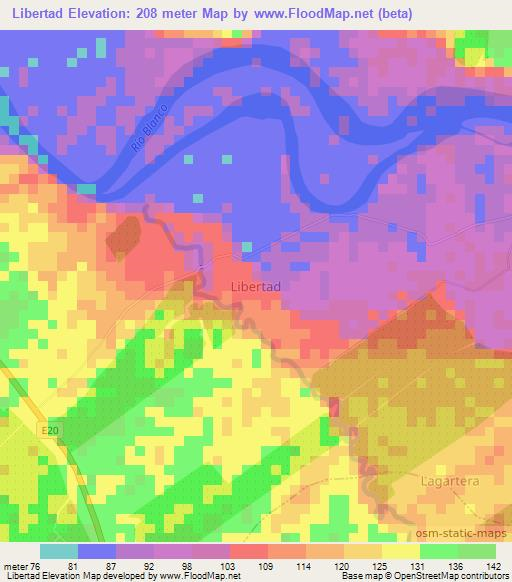 Libertad,Ecuador Elevation Map