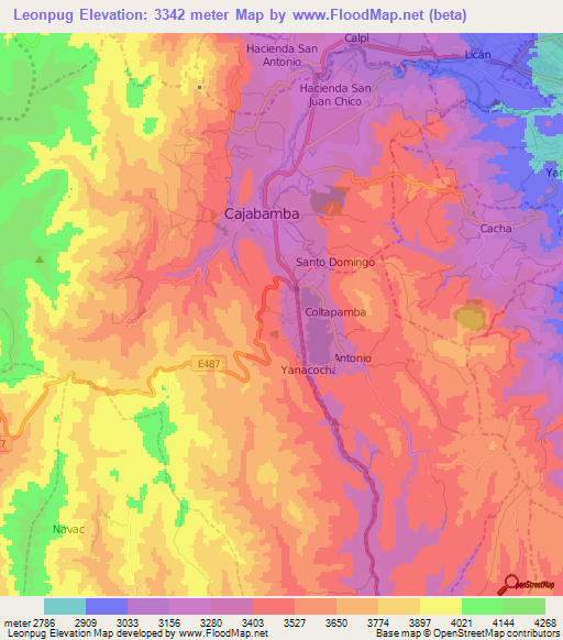 Leonpug,Ecuador Elevation Map