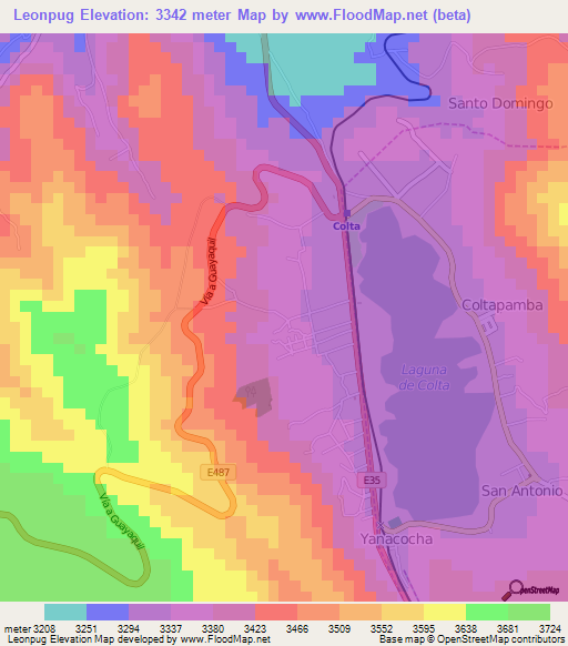 Leonpug,Ecuador Elevation Map