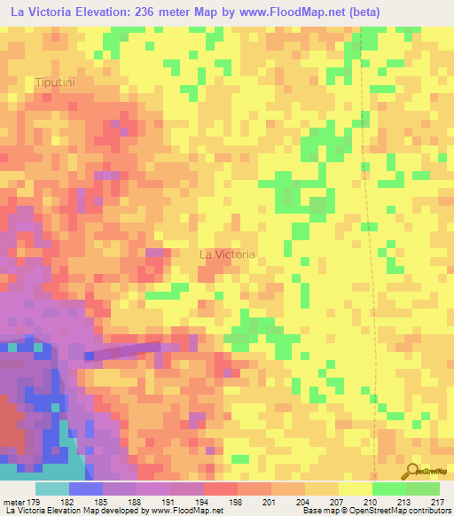 La Victoria,Ecuador Elevation Map