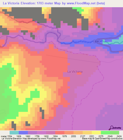 La Victoria,Ecuador Elevation Map