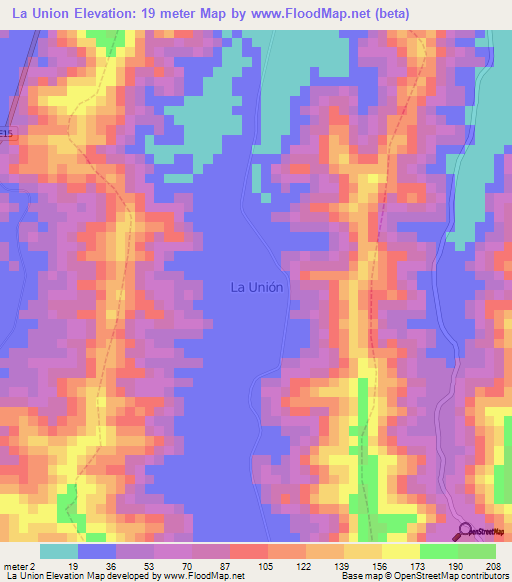 La Union,Ecuador Elevation Map