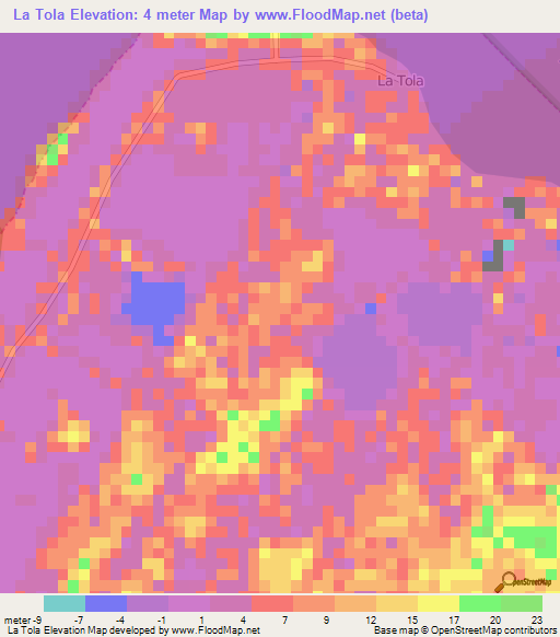 La Tola,Ecuador Elevation Map