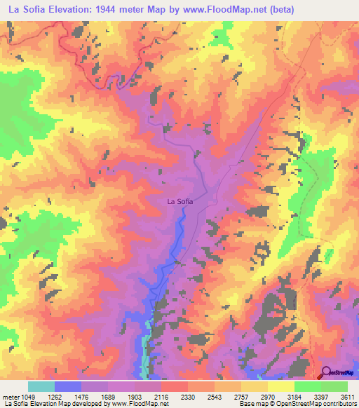 La Sofia,Ecuador Elevation Map