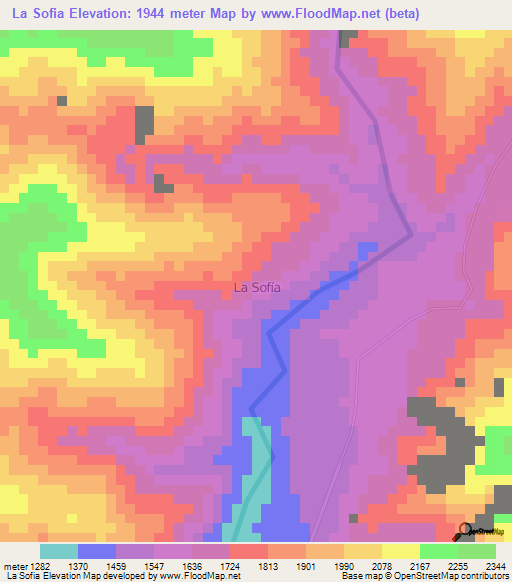 La Sofia,Ecuador Elevation Map