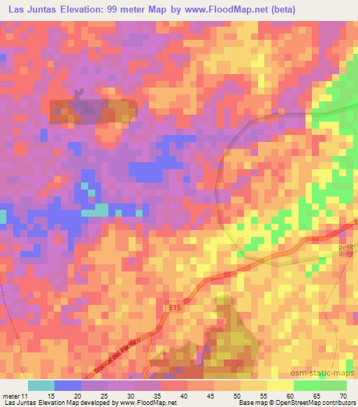 Las Juntas,Ecuador Elevation Map