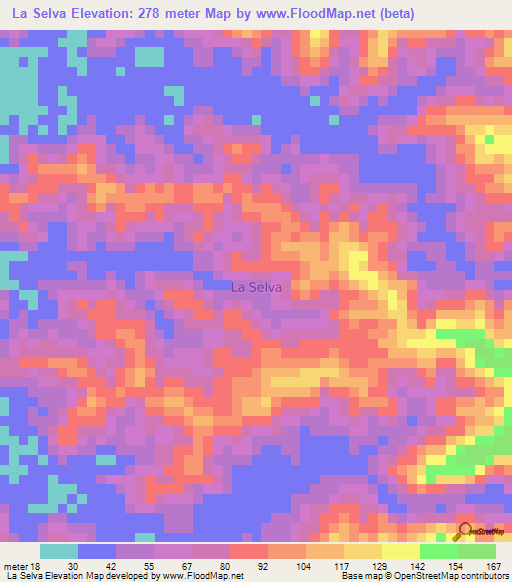 La Selva,Ecuador Elevation Map