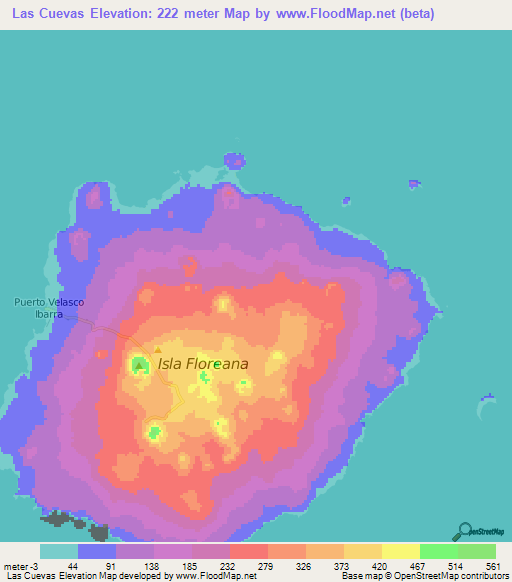 Las Cuevas,Ecuador Elevation Map