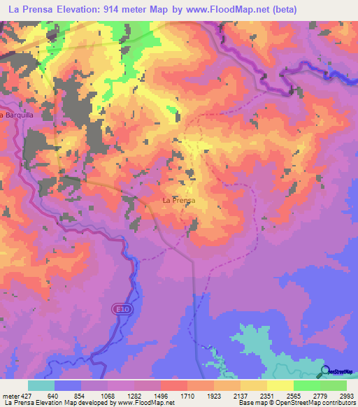 La Prensa,Ecuador Elevation Map