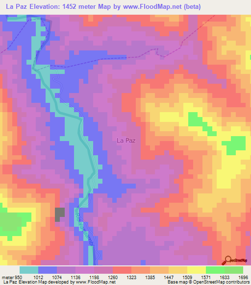 La Paz,Ecuador Elevation Map