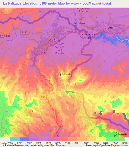 La Palizada,Ecuador Elevation Map