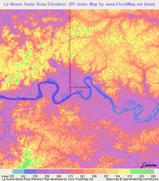 La Nueva Santa Rosa,Ecuador Elevation Map