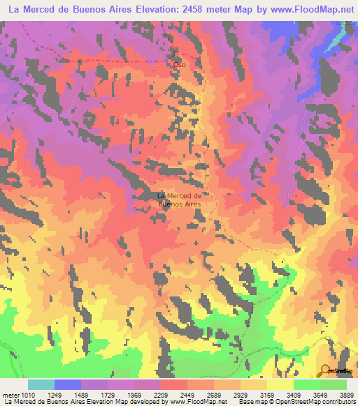 La Merced de Buenos Aires,Ecuador Elevation Map