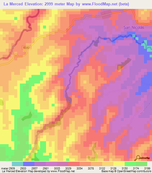 La Merced,Ecuador Elevation Map