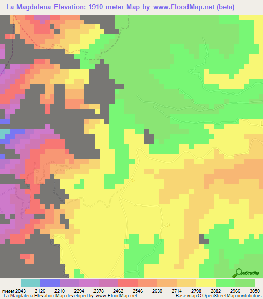 La Magdalena,Ecuador Elevation Map