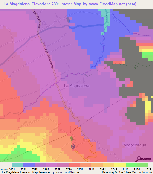 La Magdalena,Ecuador Elevation Map