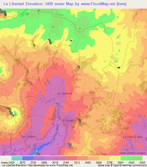 La Libertad,Ecuador Elevation Map