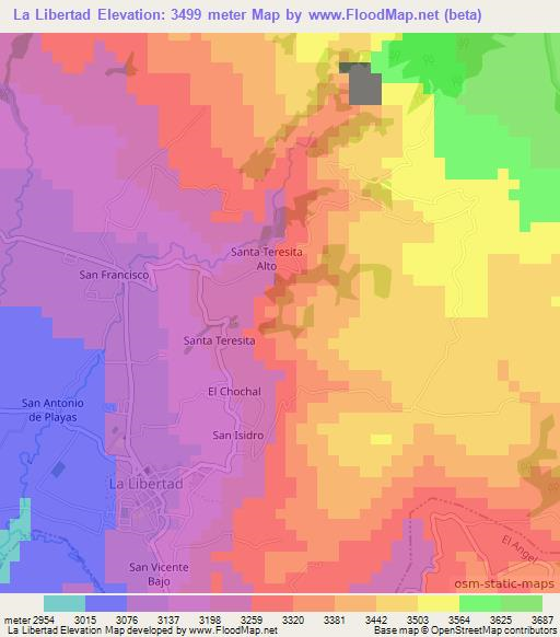 La Libertad,Ecuador Elevation Map