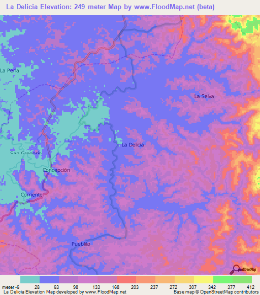 La Delicia,Ecuador Elevation Map