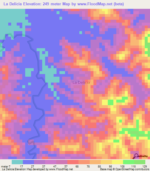 La Delicia,Ecuador Elevation Map