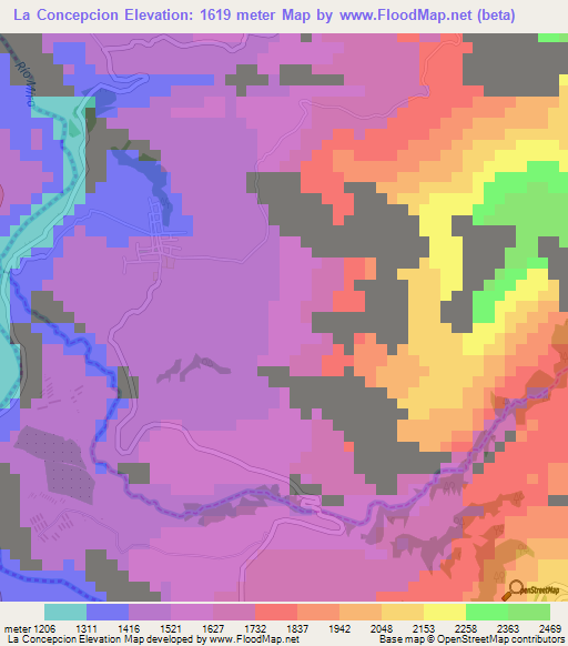 La Concepcion,Ecuador Elevation Map