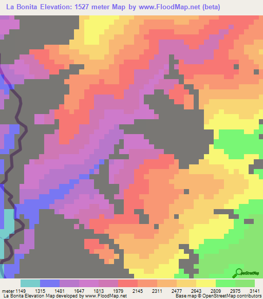 La Bonita,Ecuador Elevation Map