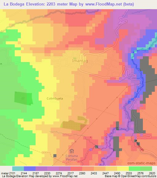 La Bodega,Ecuador Elevation Map