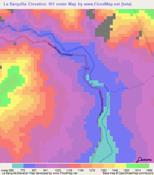 La Barquilla,Ecuador Elevation Map