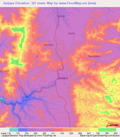 Jipijapa,Ecuador Elevation Map