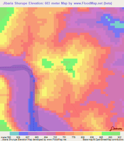 Jibaria Shurupe,Ecuador Elevation Map