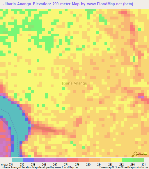 Jibaria Anangu,Ecuador Elevation Map