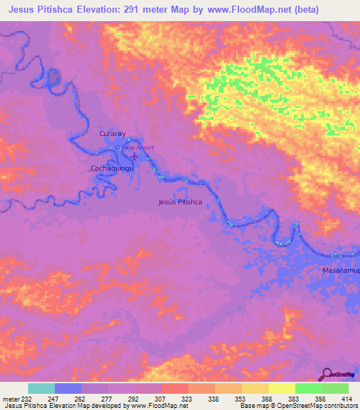 Jesus Pitishca,Ecuador Elevation Map