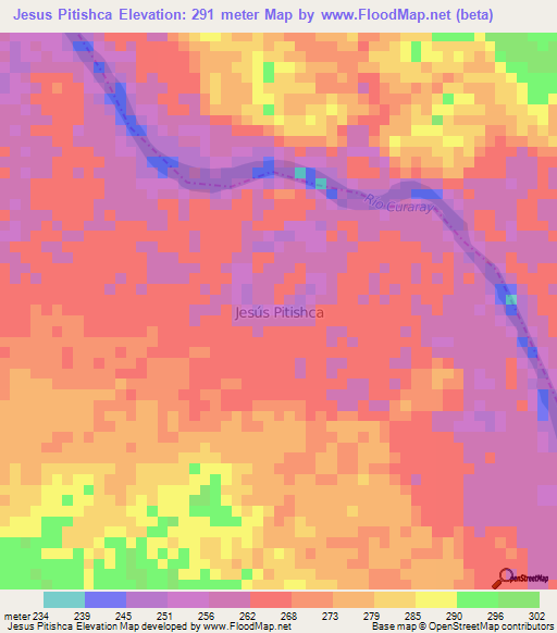 Jesus Pitishca,Ecuador Elevation Map