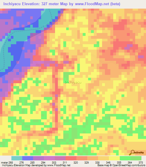 Inchiyacu,Ecuador Elevation Map