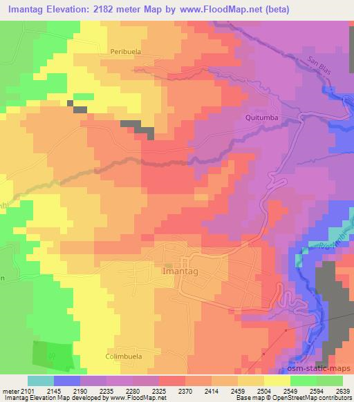 Imantag,Ecuador Elevation Map