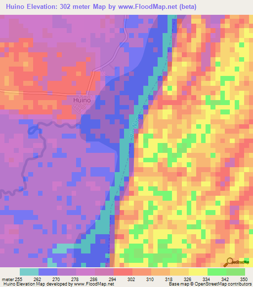 Huino,Ecuador Elevation Map